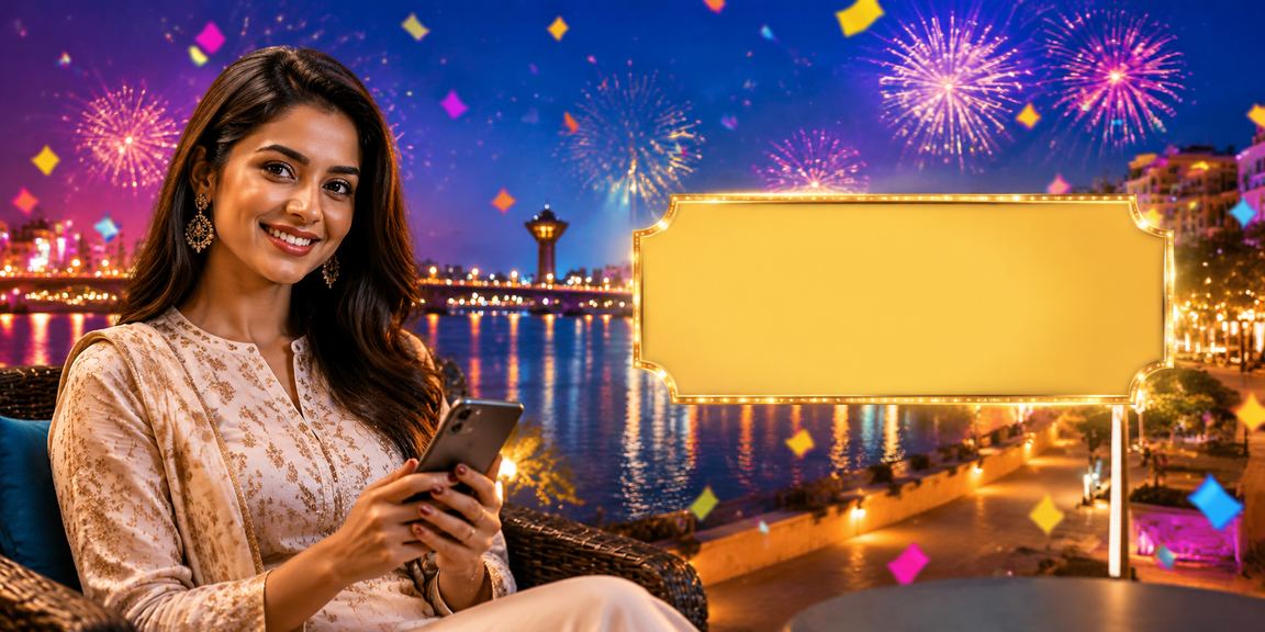 User enjoying mobile casino near Ahmedabad riverfront